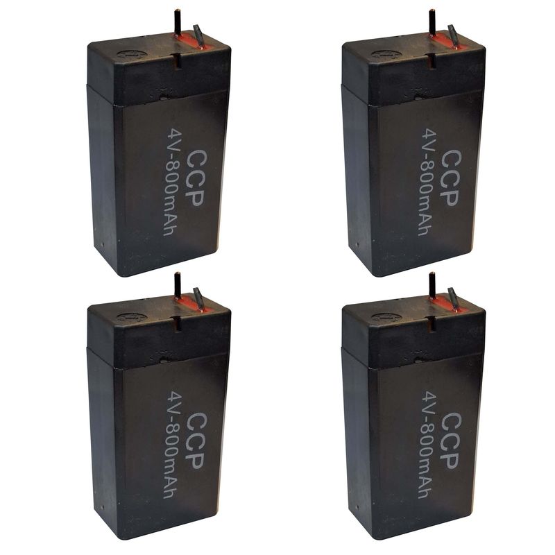 باتری سیلد اسید 4 ولت سی سی پی مدل 4v 800mah ظرفیت 800 میلی آمپر ساعت بسته چهار عددی